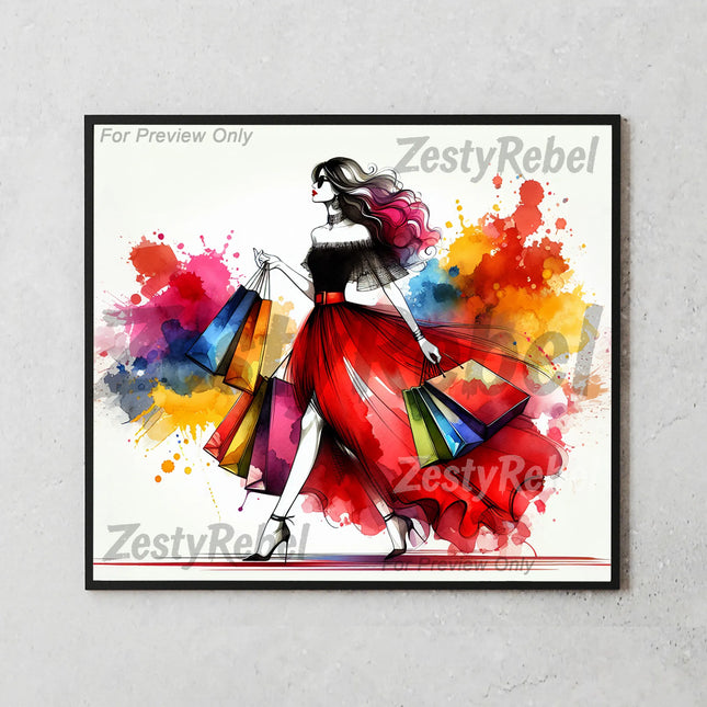 20oz sublimation wrap design with bold fashion figure and artistic paint splatters, perfect for POD gifts.