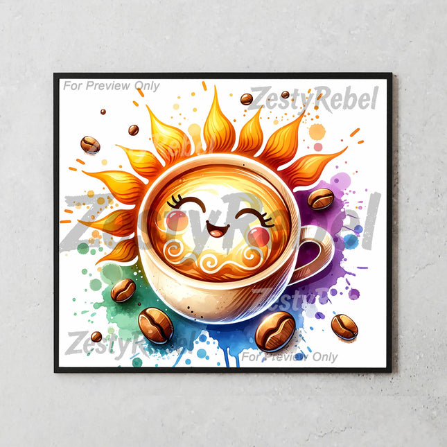 Coffee Love Tumbler Wrap PNG – Vintage Sublimation Design for 20ozSingle DesignZestyRebel