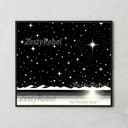 20oz cosmic sublimation wrap with starlit sky and horizon for modern DIY tumblers.
