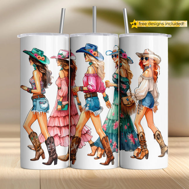 Buy tumbler png for sublimation – country western cowgirl design for bridal party gifts