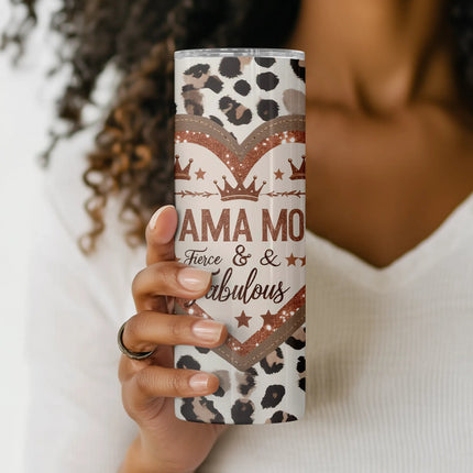Sublimation-ready PNG with “Mama Mode” lettering on leopard background for crafters and POD.