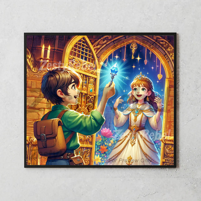 Best tumbler png for wall art and print on demand – magical storybook scene with glowing portal