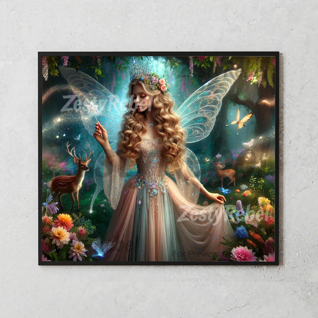 Best tumbler png for wall art and print on demand – magical woodland queen with butterflies and deer