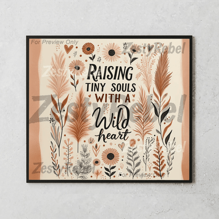 Elegant printable PNG design with wildflowers, pampas grass, and inspirational mom message.