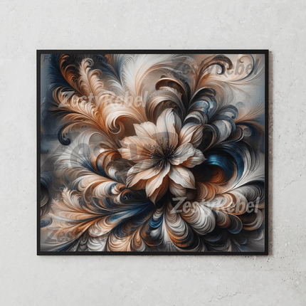 Best floral tumbler png for print on demand – abstract bloom and feather wall art design