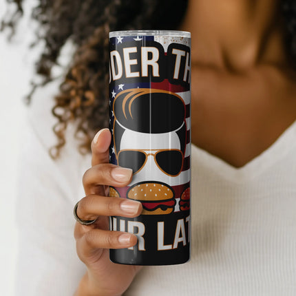Funny political wrap PNG for 20oz tumblers – great for pro-America DIY crafters and gifts.
