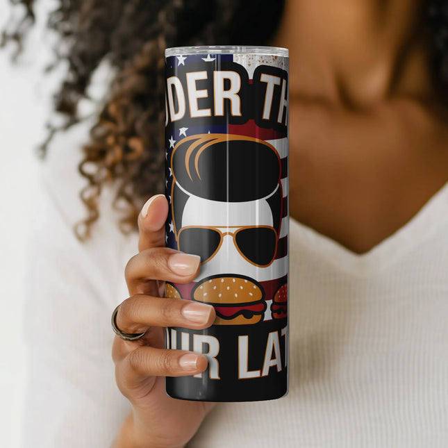Funny political wrap PNG for 20oz tumblers – great for pro-America DIY crafters and gifts.