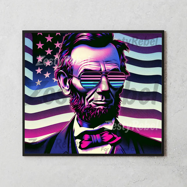 Lincoln tumbler wrap PNG featuring retro aesthetic and bold political vibe.