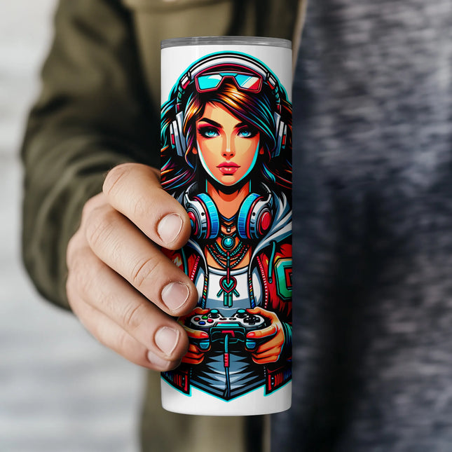 sublimation tumbler wrap png with tech gaming aesthetic, perfect for diy and print on demand