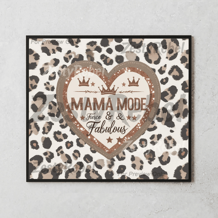 PNG design featuring a glittery crown heart and leopard spots, perfect for mother’s day gifts.