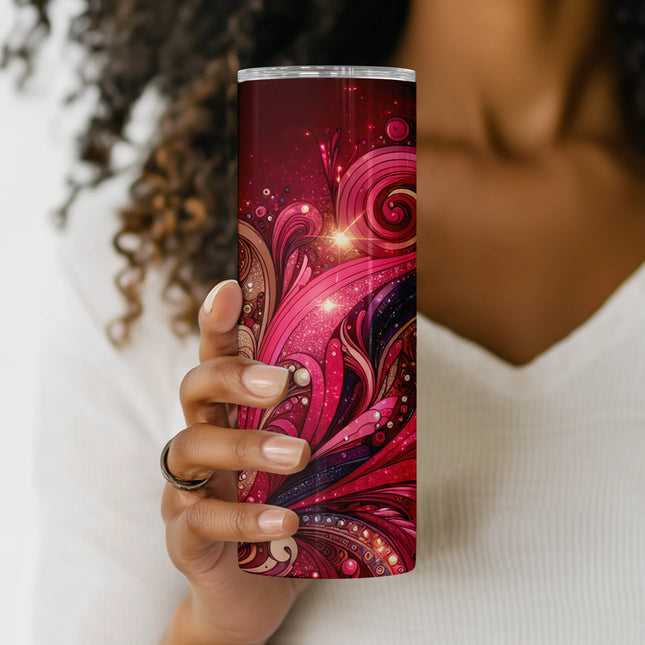 glitter holographic tumbler wrap sublimation design, colorful swirling sparkles ideal for crafting and gifting