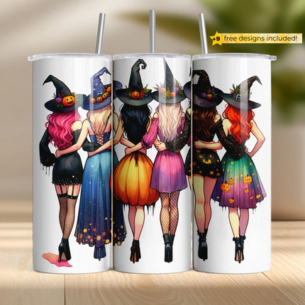 Buy Halloween bridesmaid tumbler png – witch squad sublimation wrap digital download