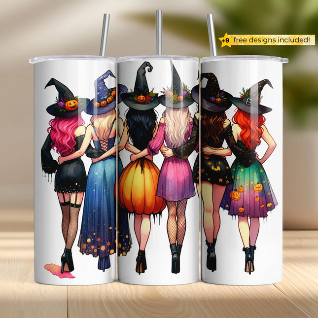 Buy Halloween bridesmaid tumbler png – witch squad sublimation wrap digital download