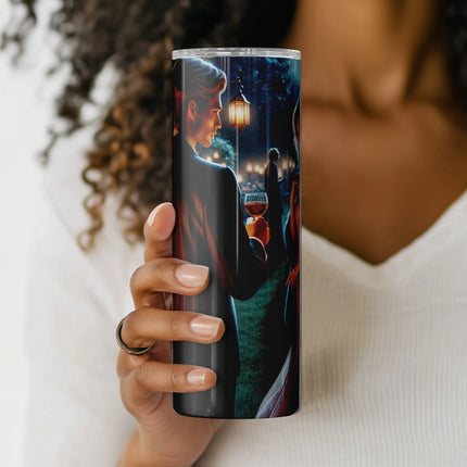 20oz wrap design featuring moody garden lighting and romantic elegance – perfect for weddings and POD sellers.