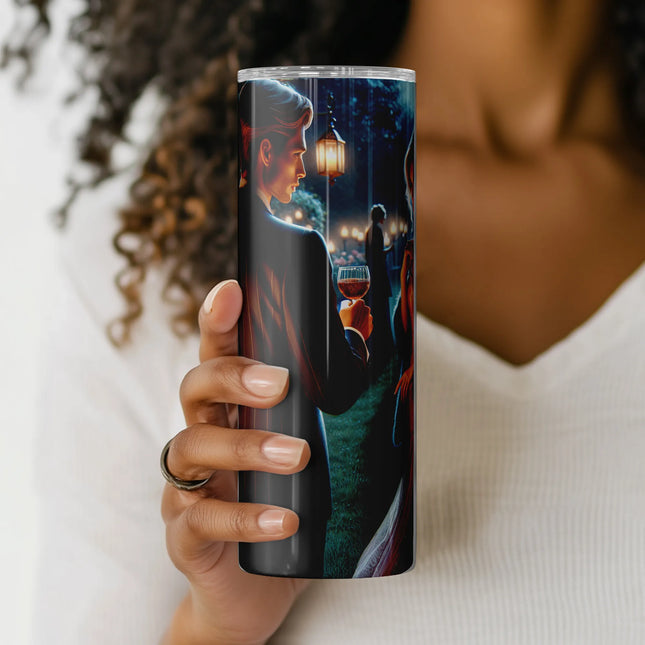 20oz wrap design featuring moody garden lighting and romantic elegance – perfect for weddings and POD sellers.