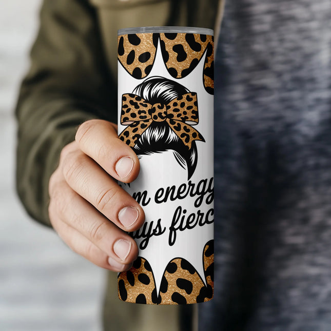 Flat PNG file of seamless leopard-print mom tumbler wrap designed for 20oz sublimation projects.