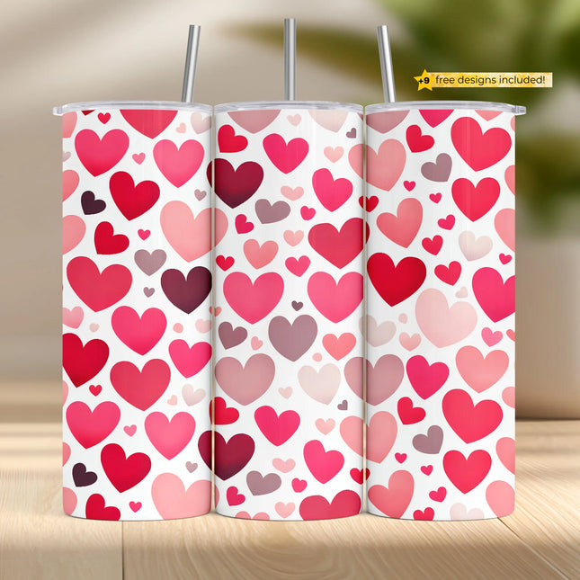 Buy heart tumbler png – romantic sublimation wrap for custom drinkware and Valentine gifts