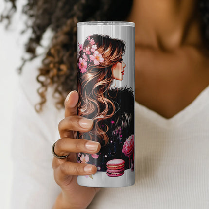 Stylish tumbler wrap PNG featuring Eiffel Tower, French fashion, and sass for crafters.