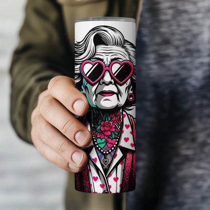 High-res sublimation design with tattooed senior and punk rock energy