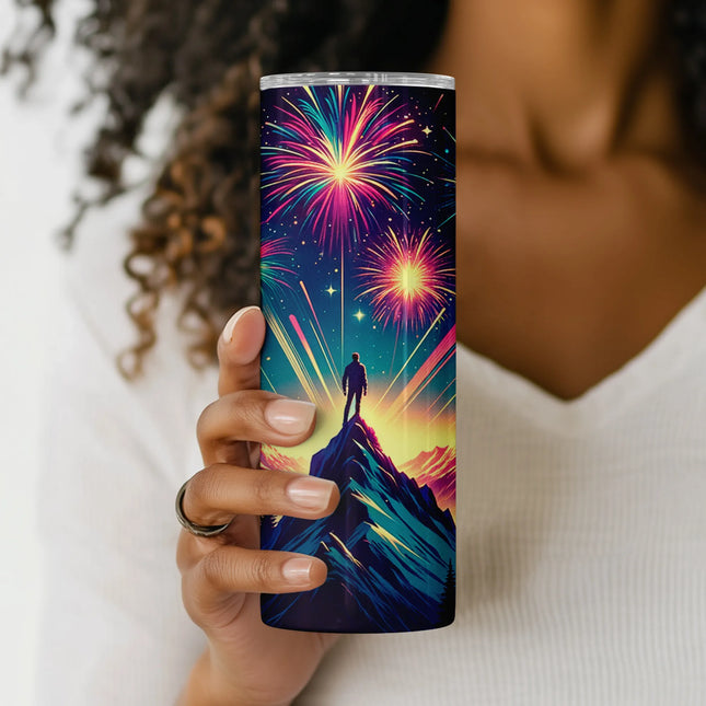 Close-up of celestial fireworks and night sky details from the mountain PNG sublimation wrap.