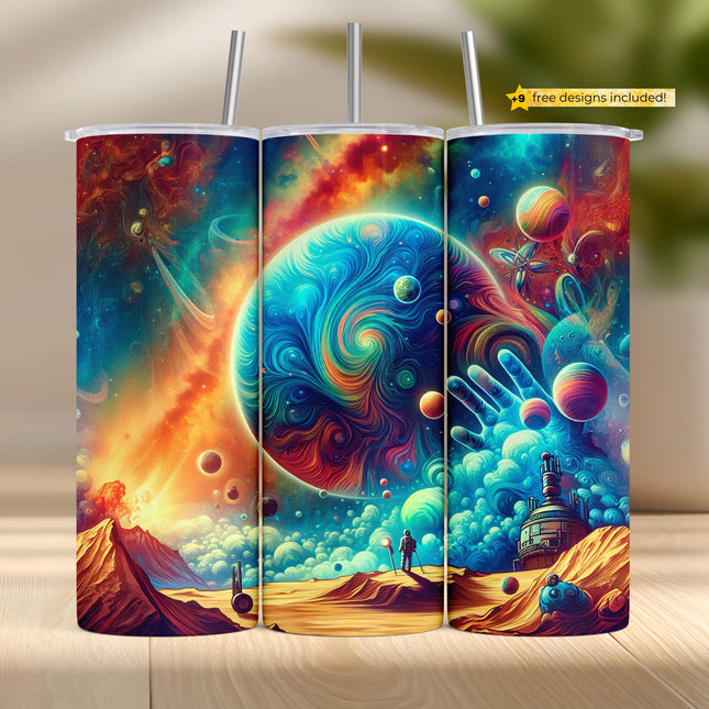 Buy outer space tumbler png for sublimation – vibrant galaxy swirl digital wrap