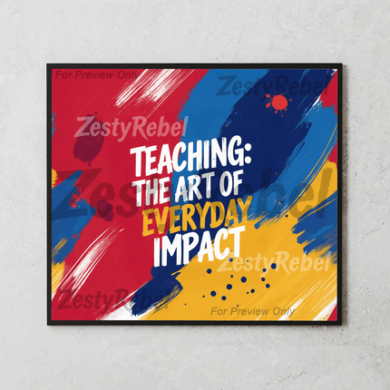 20oz wrap featuring red, blue, and yellow brush strokes with an educational quote