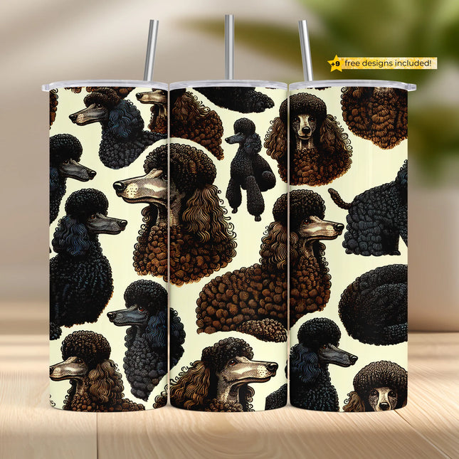Buy poodle tumbler png – best dog breed sublimation wrap for tumblers and gift crafting