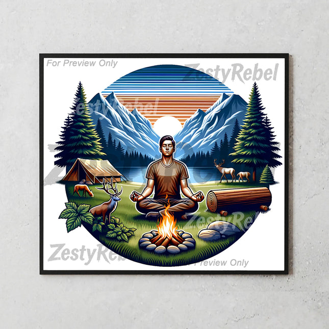 Best tumbler png for print on demand or wall art – peaceful outdoor sublimation wrap design