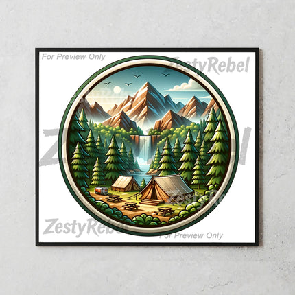 Best tumbler png for print on demand or wall art – outdoor campground sublimation design