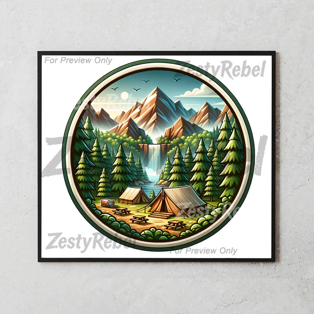 Best tumbler png for print on demand or wall art – outdoor campground sublimation design