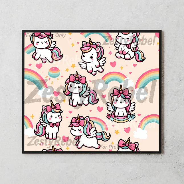 Best tumbler png for print on demand and wall art – rainbow kawaii unicorn sublimation wrap