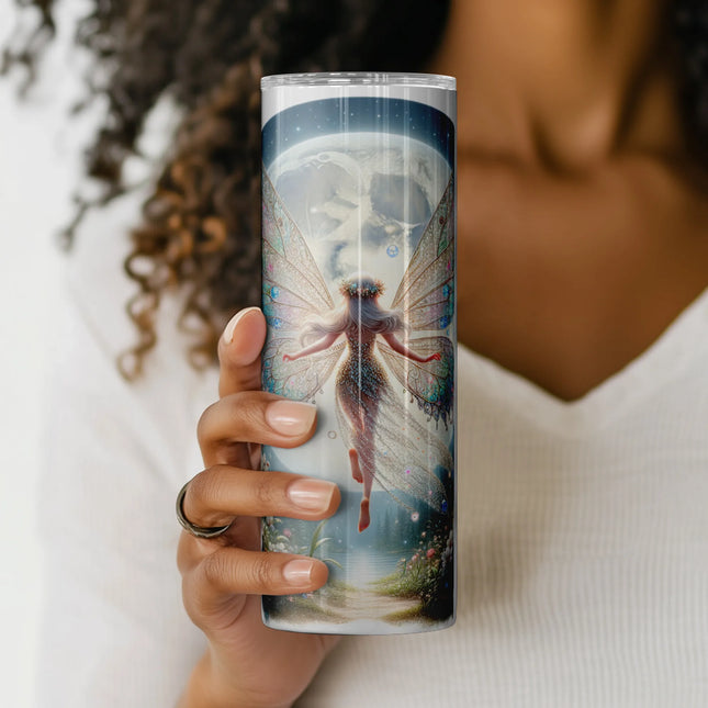 DIY wrap with crystal fairy and dreamy winter background – perfect for tumblers.

