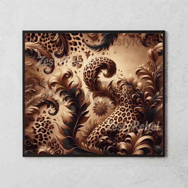 Best tumbler png for print on demand or glam wall art – ornate animal print sublimation design