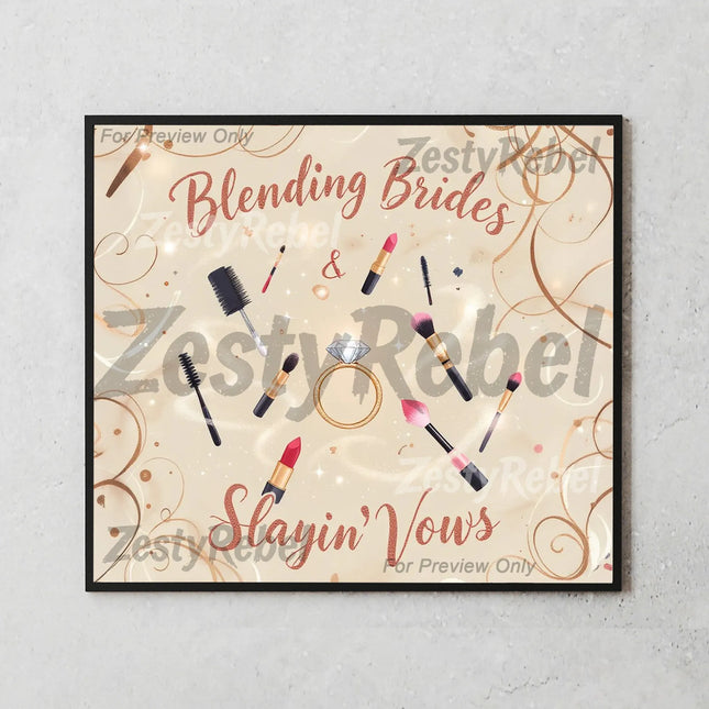 Best tumbler png for print on demand – makeup clipart wrap with glitter and glam for bridesmaids