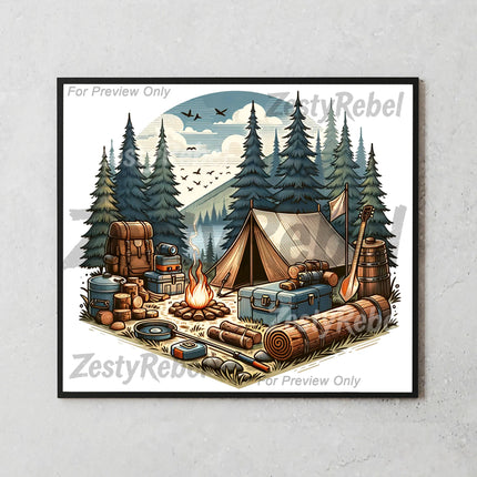 Best tumbler png for print on demand or wall art – vintage camp gear sublimation design