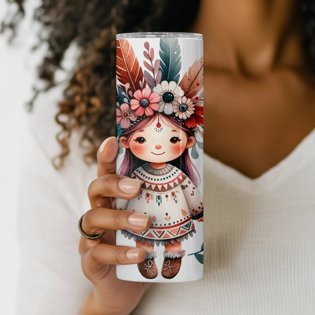 Dreamy celestial girl design wrap for 20oz tumblers, ideal for crafter gifts and sublimation.