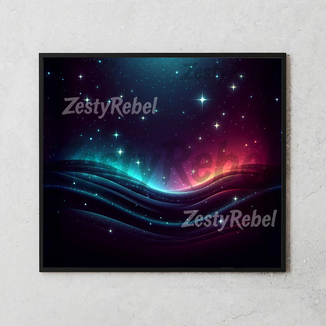 Best tumbler png for print on demand or wall art – digital neon galaxy sublimation design