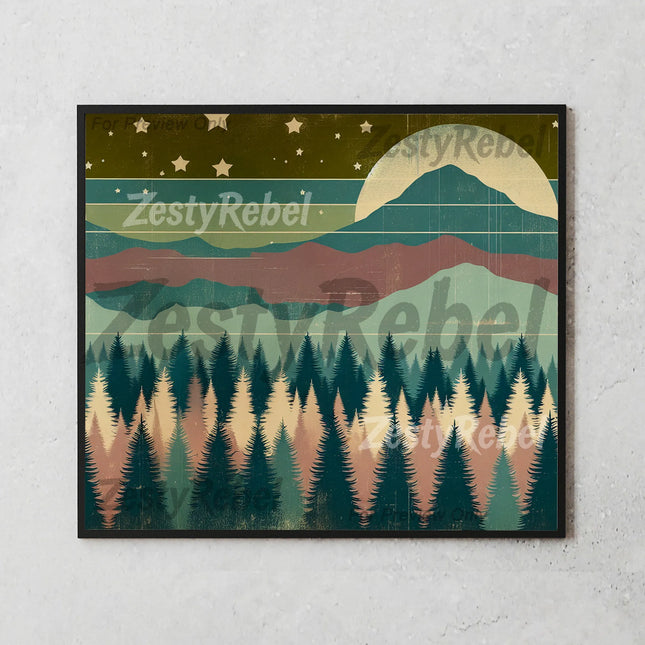 Best tumbler png for print on demand or wall art – vintage forest sublimation design