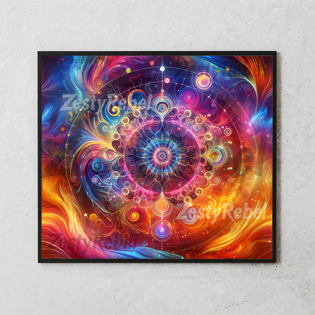 Best tumbler png for print on demand – cosmic mandala design for wall art