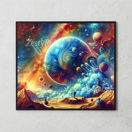 Best tumbler png for print on demand – cosmic nebula scene wrap for wall art