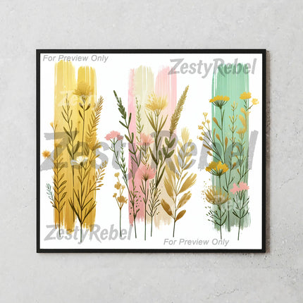 Best print on demand tumbler png – watercolor floral png for wall art, clipart bundle, and sublimation download