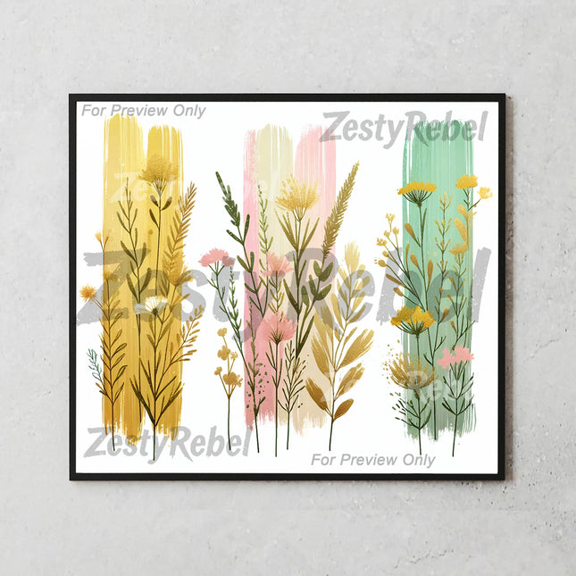 Best print on demand tumbler png – watercolor floral png for wall art, clipart bundle, and sublimation download