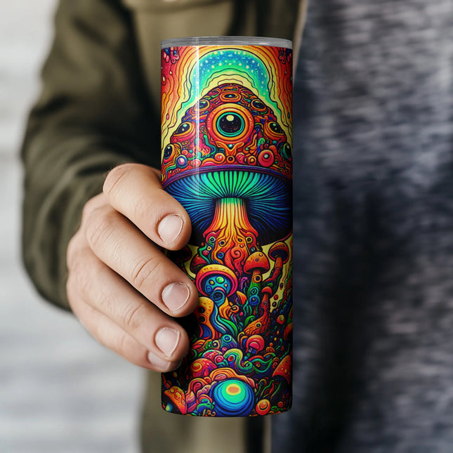 Surreal and colorful mushroom forest wrap perfect for DIY crafter gifts.