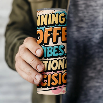 High-res digital design with coffee quote for DIY tumblers and POD mugs