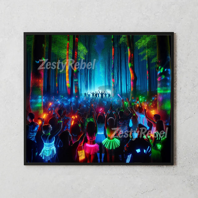 Best tumbler png for wall art and print on demand – glow-in-the-dark forest party celebration design