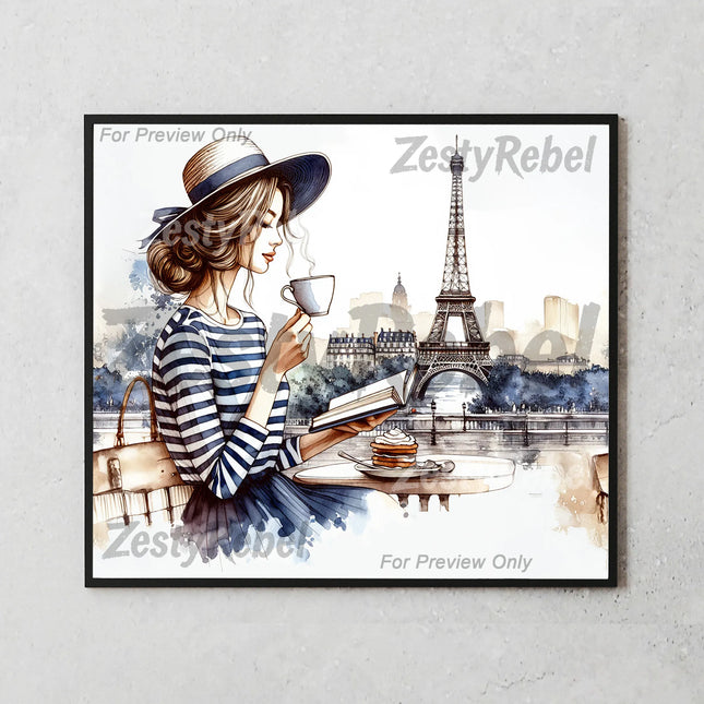 Stylish tumbler wrap with Parisian café vibes, ideal for DIY and gift makers.