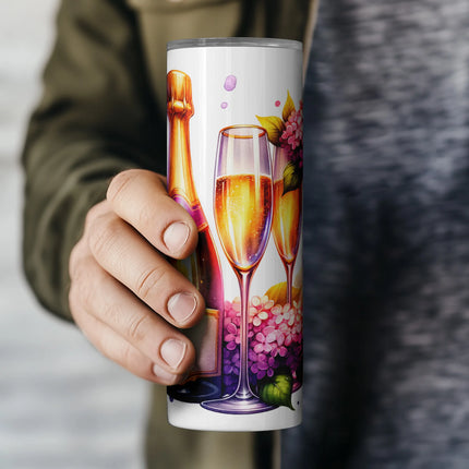Printable PNG with luxury drink scene and lilacs – ideal for weddings, anniversaries, or bridal shop gifts.