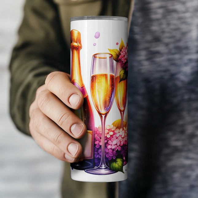 Printable PNG with luxury drink scene and lilacs – ideal for weddings, anniversaries, or bridal shop gifts.
