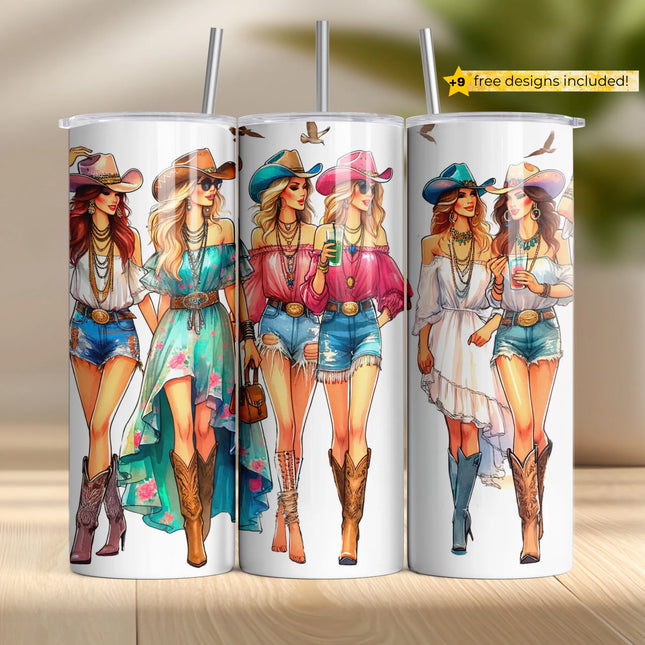 Buy cowgirl bridesmaid tumbler png – western bachelorette wrap for sublimation download