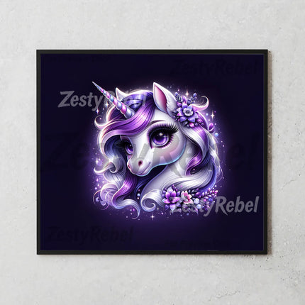 Best unicorn tumbler png with lavender sparkle – floral clipart bundle for custom drinkware
